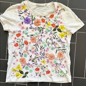 Alice + Olivia Rylyn Embroidered & Appliquéd Cotton Tee